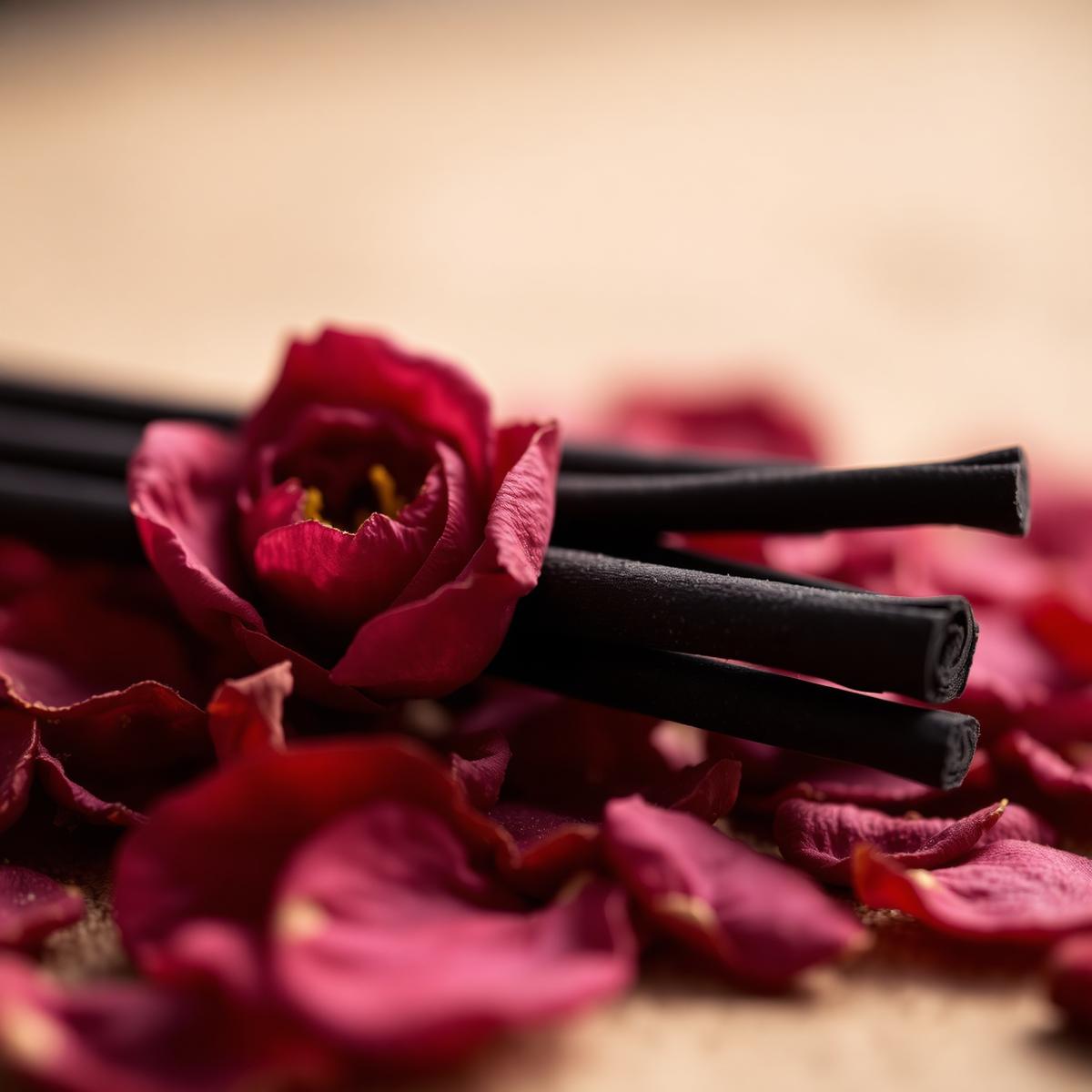 Rose Oud Sticks — Close detail of the blend
